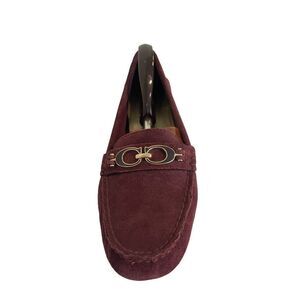 Coach Fortunata Womens 9 B Maroon Suede Leather Driving Loafers Moccasins